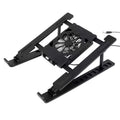 حامل لاب توب قابل للطي بمروحة تبريد – Foldable Laptop Stand with Cooling Fan