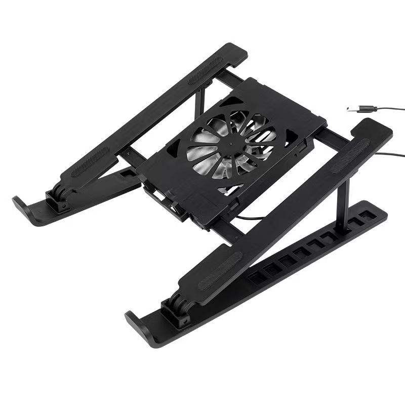 حامل لاب توب قابل للطي بمروحة تبريد – Foldable Laptop Stand with Cooling Fan