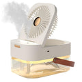 مروحة مكتب مع فواحة ومرطب جو بإضاءة – Desk Fan with Humidifier, Aroma Diffuser & Night Light
