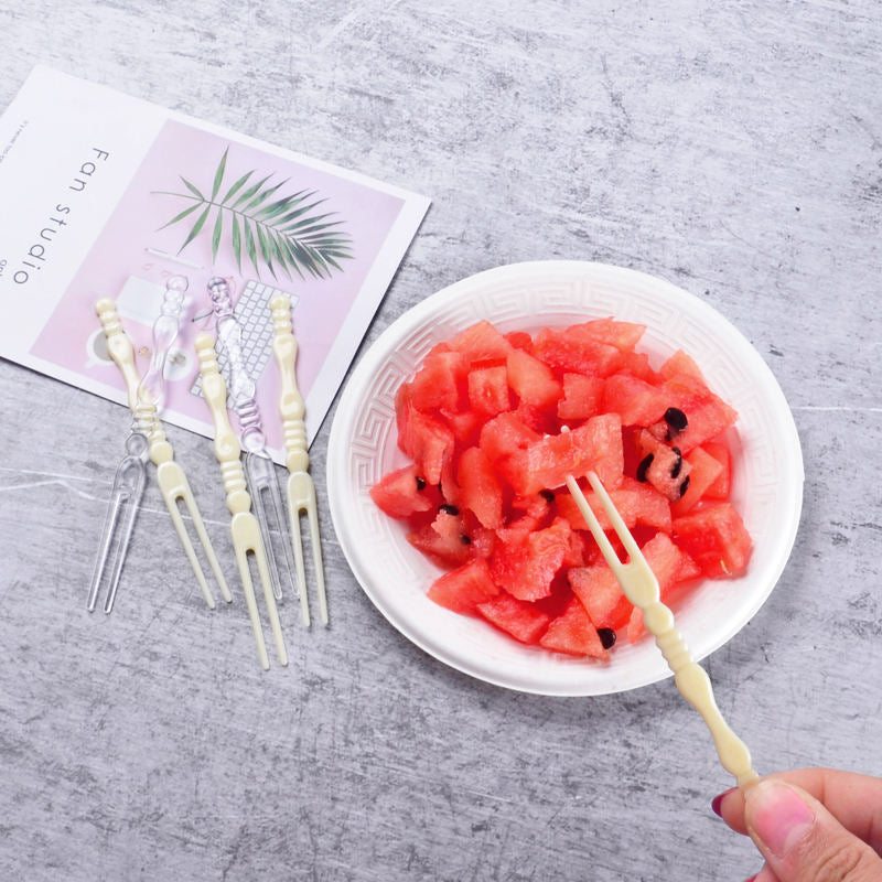 شوك فاكهة بلاستيك ملونة للحفلات – Colorful Plastic Fruit Forks for Parties
