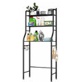 استاند تخزين فوق الغسالة والتواليت بأرفف وخطافات – Over-the-Washer & Toilet Storage Rack with Shelves & Hooks